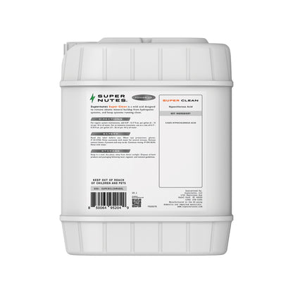 Back view of Supernutes Super Clean container