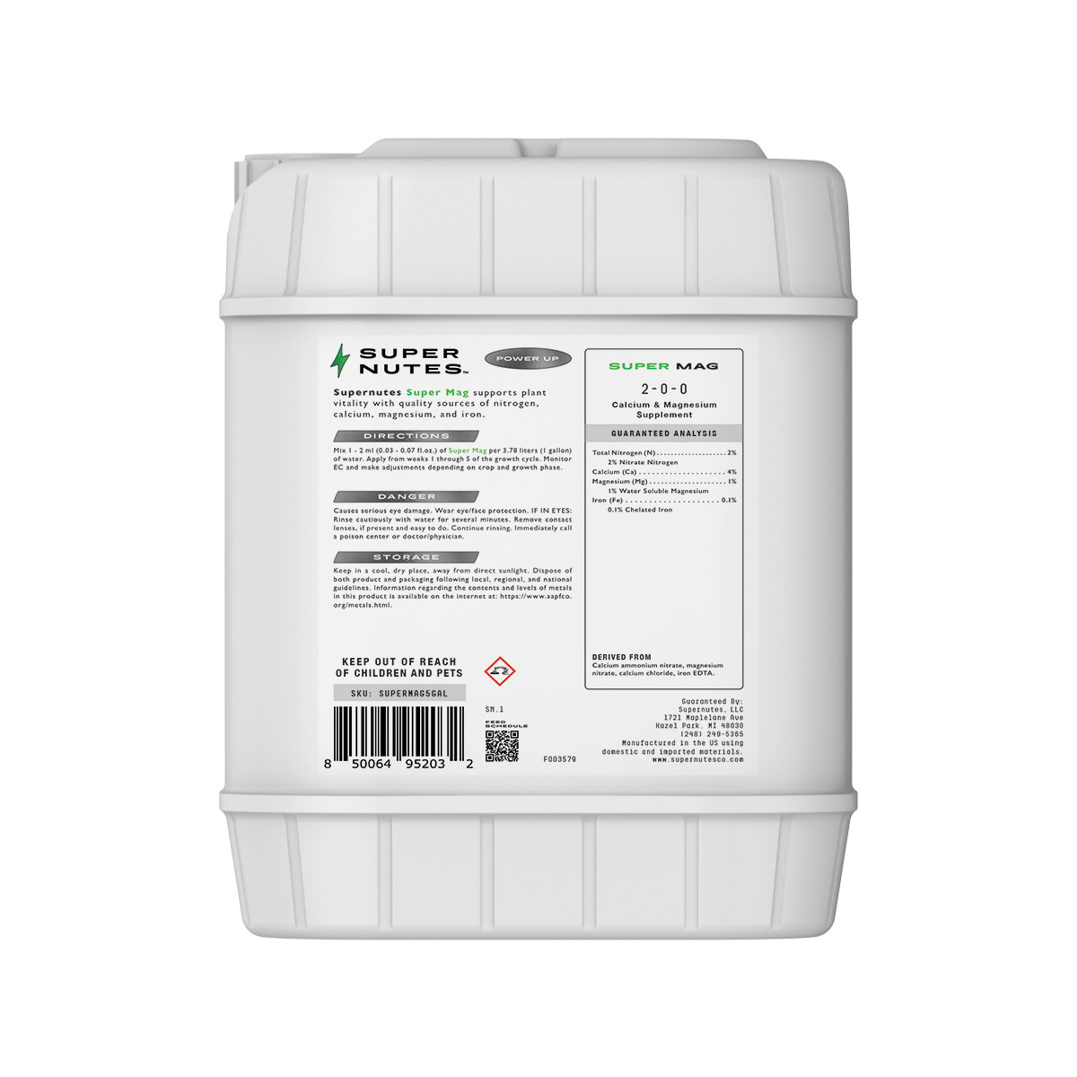 Back view of Supernutes SuperMAG container