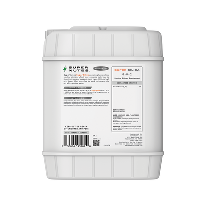 Back view of Supernutes Silica 5G container